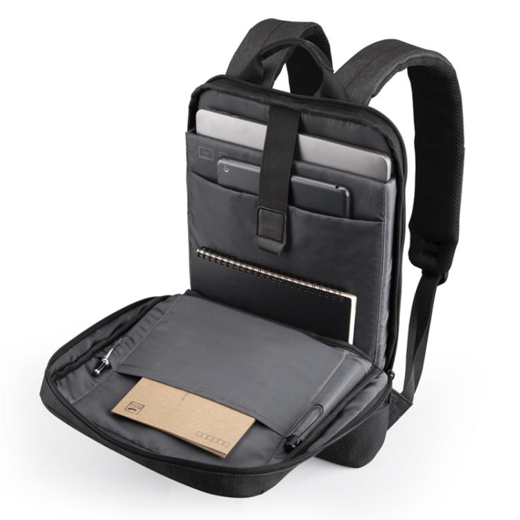KINGSONS KS3215W Business Casual Men Shoulders Bag Water-Repellent Backpack(Dark Gray) - B5