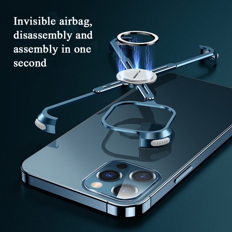 Oatsbasf Metal Magnetic Airbag Frame Shell Heat Dissipation Mobile Phone Ring Bracket For IPhone 12 / 12 Pro(Black) Oatsbasf Metal Magnetic Airbag Frame Shell Heat Dissipation Mobile Phone Ring Bracket For IPhone 12 / 12 Pro(Black)