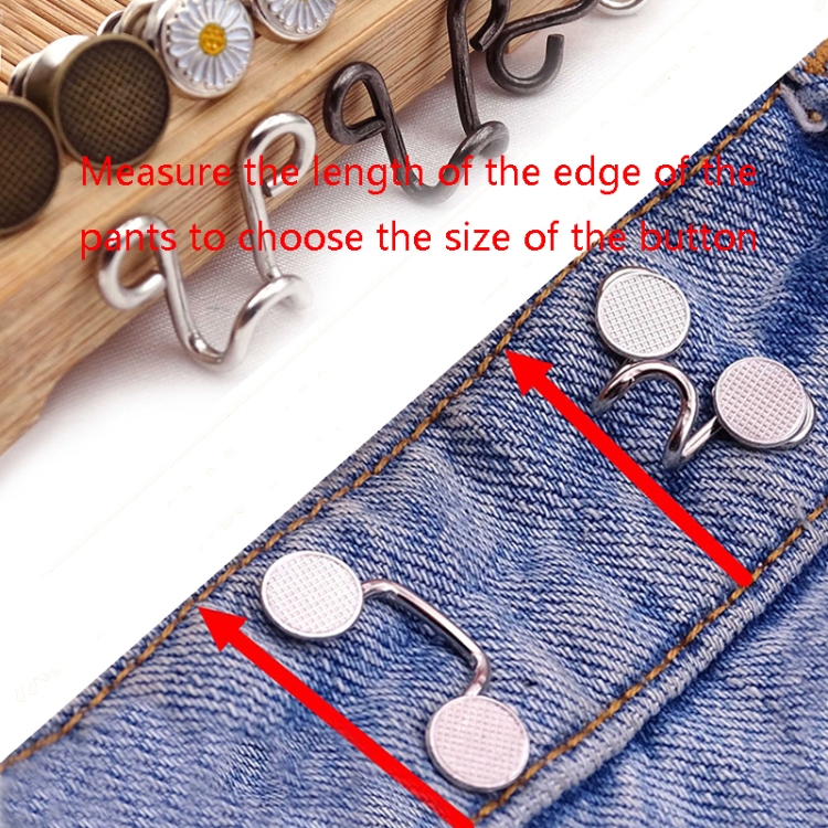 6 in 1 Nail-Free Detachable Button Jeans Waist Adjustment Buckle Set,  Colour: 32mm (Bronze)