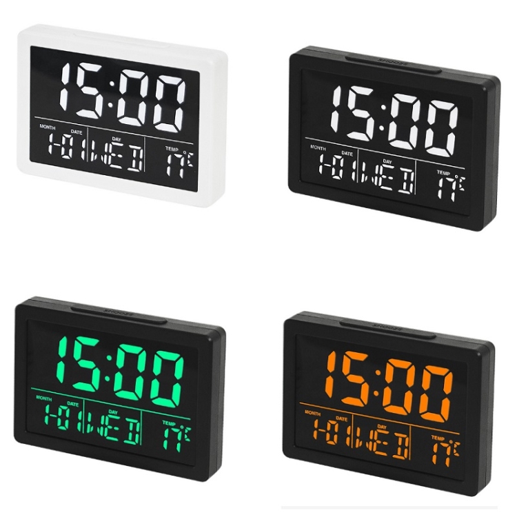 VONKY Mini Horloge LED Écran Chevet 24H Électronique Numérique Horloges en  Plastique Batterie Exploité Ménage Poche Bureau Calendrier Bleu 