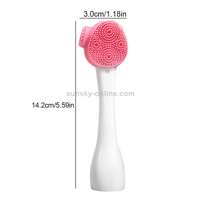 7 PCS Cepillo de limpieza de silicona de mano y máscara cepillo rosa blanco - 1