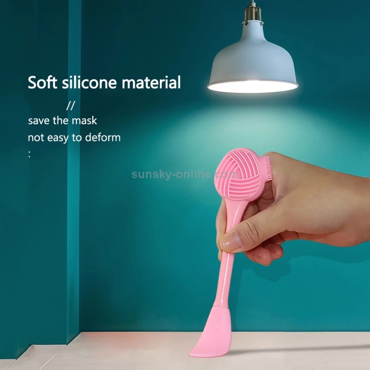 7 PCS Cepillo de limpieza de silicona de mano y máscara cepillo rosa blanco - B14