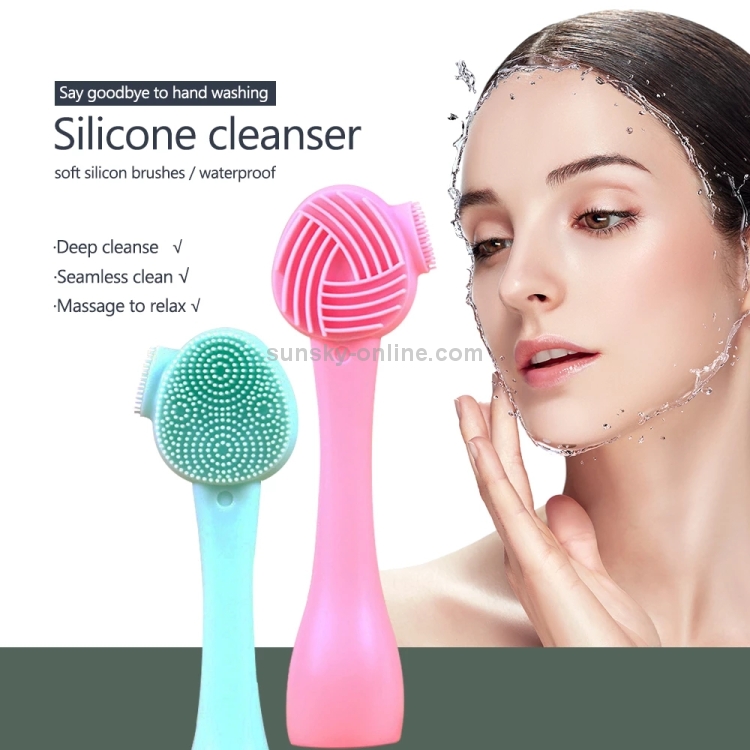 7 PCS Cepillo de limpieza de silicona de mano y máscara cepillo rosa blanco - B8