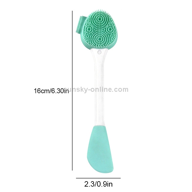7 PCS Cepillo de limpieza de silicona de mano y máscara cepillo verde blanco cuchillo doble cabeza - 1