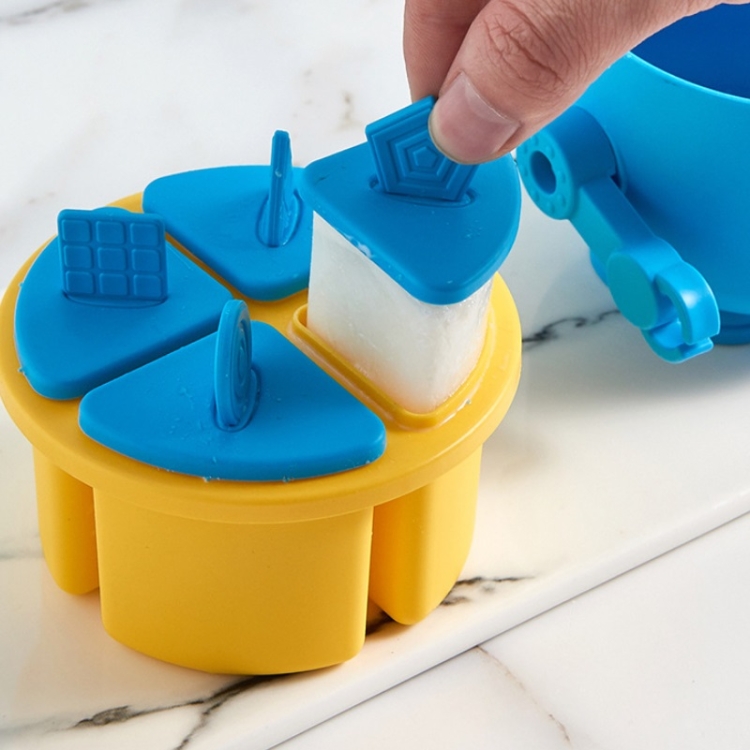 Children Cartoon Silicone Ice Tray Homemade Ice Cream Mold, Specification:  Robot (Blue)