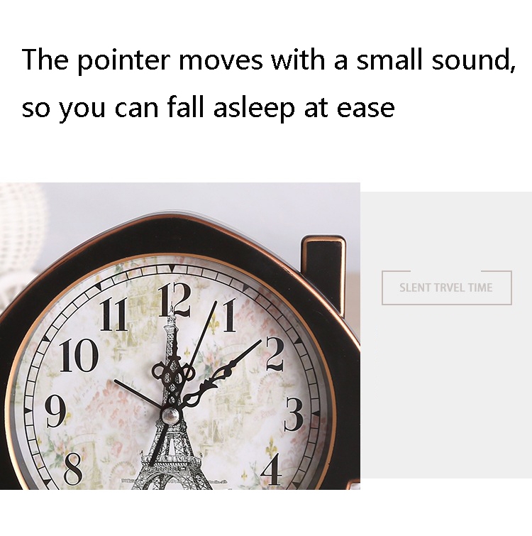 2 PCS G52 Retro European Nostalgic Alarm Clock Room Decoration Quiet ...