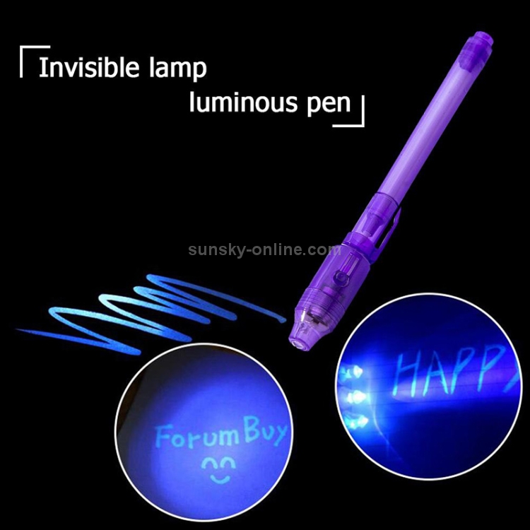 Pennarello per penna a inchiostro invisibile a luce UV creativa da 10 pezzi  (nero)
