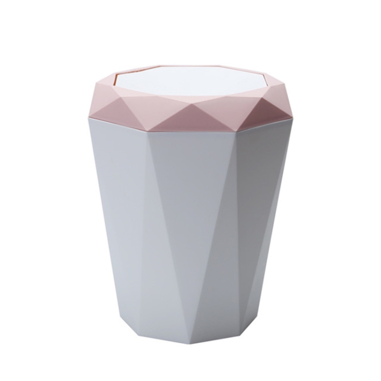 Wohnzimmer Desktop Mini Mülleimer Diamond Shake Deckel Mülleimer, Größe: L  28,6x25cm (Pink)