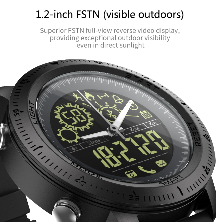 NX02 Sport Smartwatch IP67 Impermeable Soporte Rastreador Calorías Podómetro Smartwatch Cronómetro Llamada SMS Recordatorio (negro) - 3