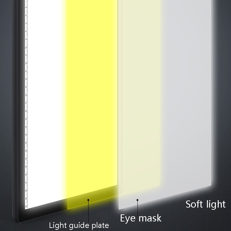 Tabla de copia de carga A4-D26 Tabla de luz suave de protección de ojos de bordo de la placa de copia del tablero de dibujo (rosa) - B6