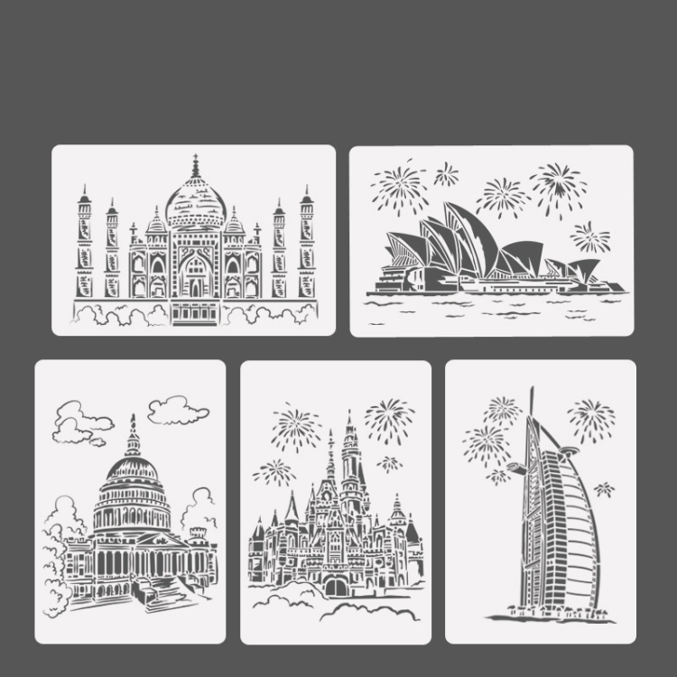 10 PCS 9 Sydney Construction Series Painting Template Tema City A4