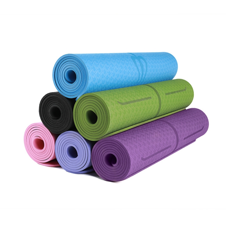 Yoga Mat with Alignment Lines,6mm TPE Non-Slip Yoga Mat  Assorted Colour Names 