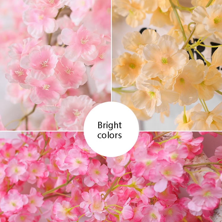 Simulation Sakura Rattan Plastic Decorative Flower Vine, Colour: 135  Flowers Light Pink