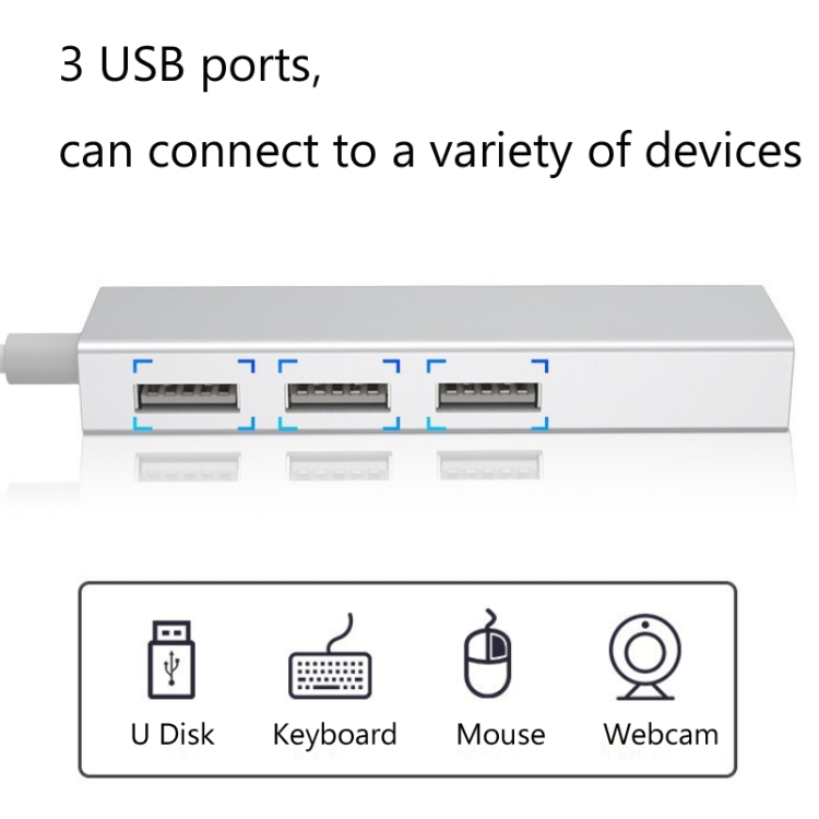 YH-U1009 3 x USB 3.0 + RJ45 a USB 3.0 Hub externo sin unidad para computadoras portátiles, entrega aleatorio de color - 2