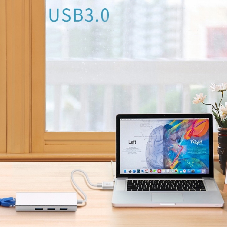 YH-U1009 3 x USB 3.0 + RJ45 a USB 3.0 Hub externo sin unidad para computadoras portátiles, entrega aleatorio de color - 4
