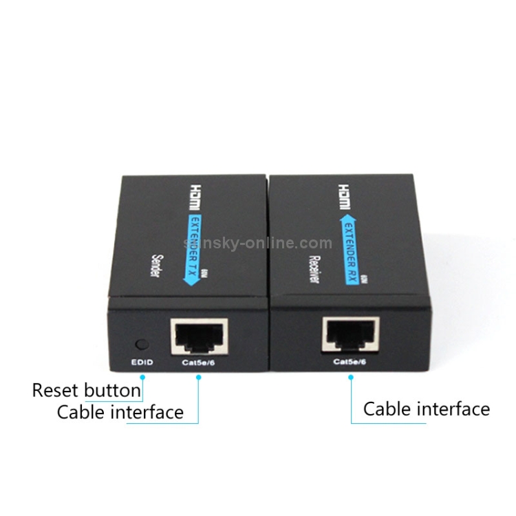 HDY-60 HDMI a RJ45 60M Extender Single Network Cable para para Amplificador de señal HDMI (enchufe de EE. UU.) - B3