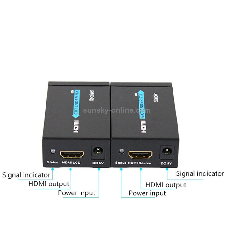 HDY-60 HDMI a RJ45 60M Extender Single Network Cable para para Amplificador de señal HDMI (enchufe de EE. UU.) - B4