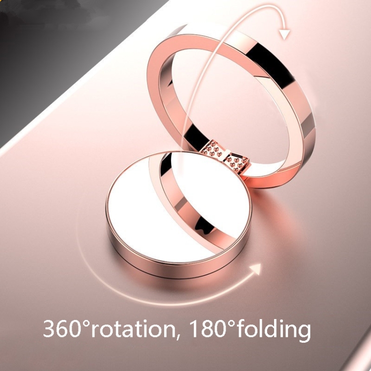 4 PCS Metal Mobile Phone Ring Buckle, Colour: Rose Gold (Butterfly Flower)