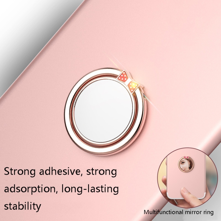 4 PCS Metal Mobile Phone Ring Buckle, Colour: Rose Gold (Butterfly Flower)