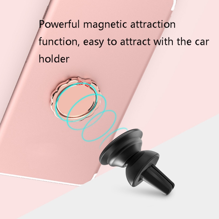 4 PCS Metal Mobile Phone Ring Buckle, Colour: Rose Gold (Butterfly Flower)