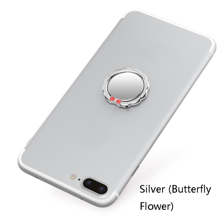 4 PCS Metal Mobile Phone Ring Buckle, Colour: Silver (Butterfly Flower) 4 PCS Metal Mobile Phone Ring Buckle, Colour: Silver (Butterfly Flower)