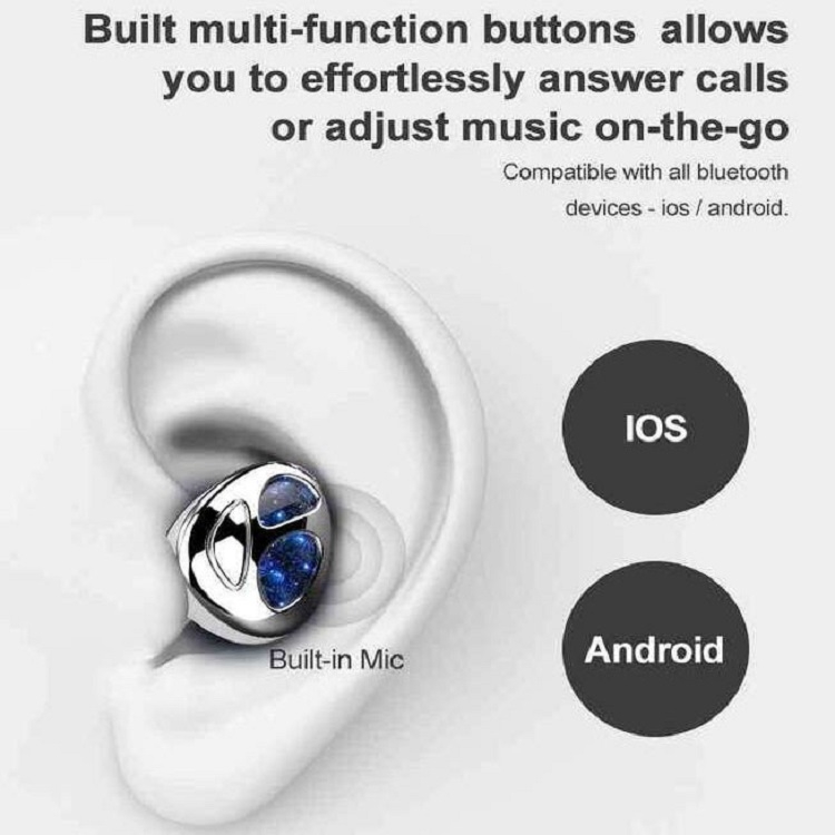 D09 TWS Slider Wireless Bluetooth Earphone(Blue) D09 TWS Slider Wireless Bluetooth Earphone(Blue)