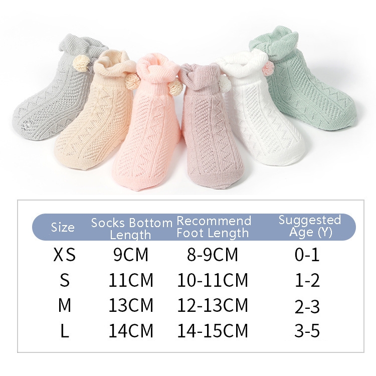 3 Pairs Baby Socks Mesh Thin Baby Cotton Socks, Toyan Socks L 35 Years Old(Champagne)