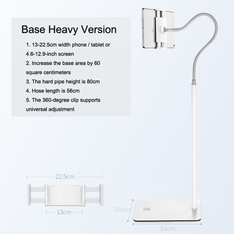 SSKY L6 Bedside Sofa Live Landing Phone Tablet Computer Bracket, Style: Base Heavy Version (White) SSKY L6 Bedside Sofa Live Landing Phone Tablet Computer Bracket, Style: Base Heavy Version (White)