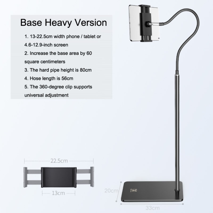 SSKY L6 Bedside Sofa Live Landing Phone Tablet Computer Bracket, Style: Base Heavy Version (Black) SSKY L6 Bedside Sofa Live Landing Phone Tablet Computer Bracket, Style: Base Heavy Version (Black)