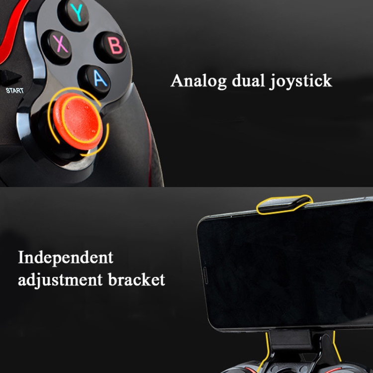 S6 Wireless Bluetooth Game Controller Handle With Bracket & Receiver For Android / IOS / PC S6 Wireless Bluetooth Game Controller Handle With Bracket & Receiver For Android / IOS / PC