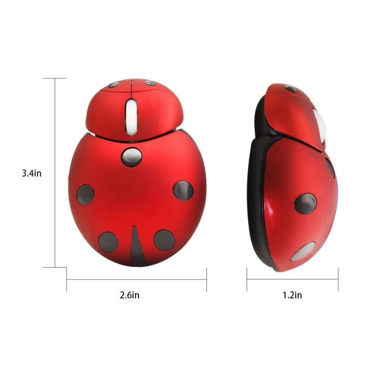 CM0184 3000 DPI 3-Keys Mini Ladybug 2.4G Ratón inalámbrico Ratón inalámbrico personalizado (azul) - B2