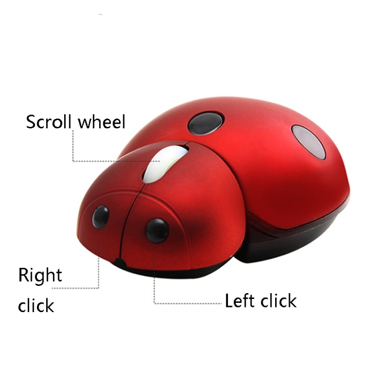 CM0184 3000 DPI 3-Keys Mini Ladybug 2.4G Ratón inalámbrico Ratón inalámbrico personalizado (azul) - B3