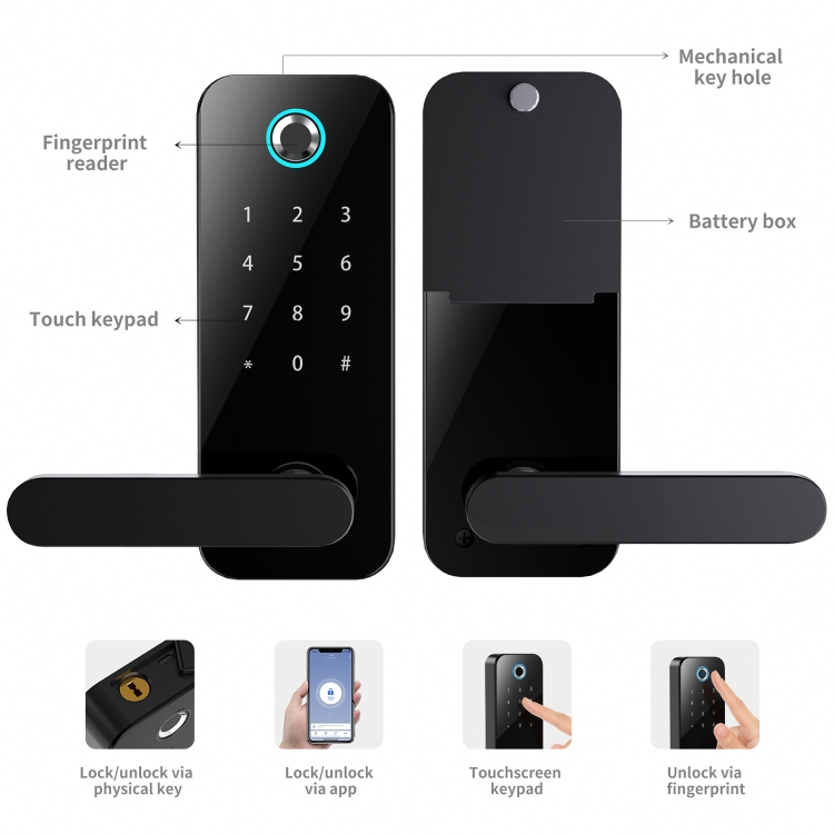 F11S Smart Fingerprint Password Lock Office Apartment Graffitu ...