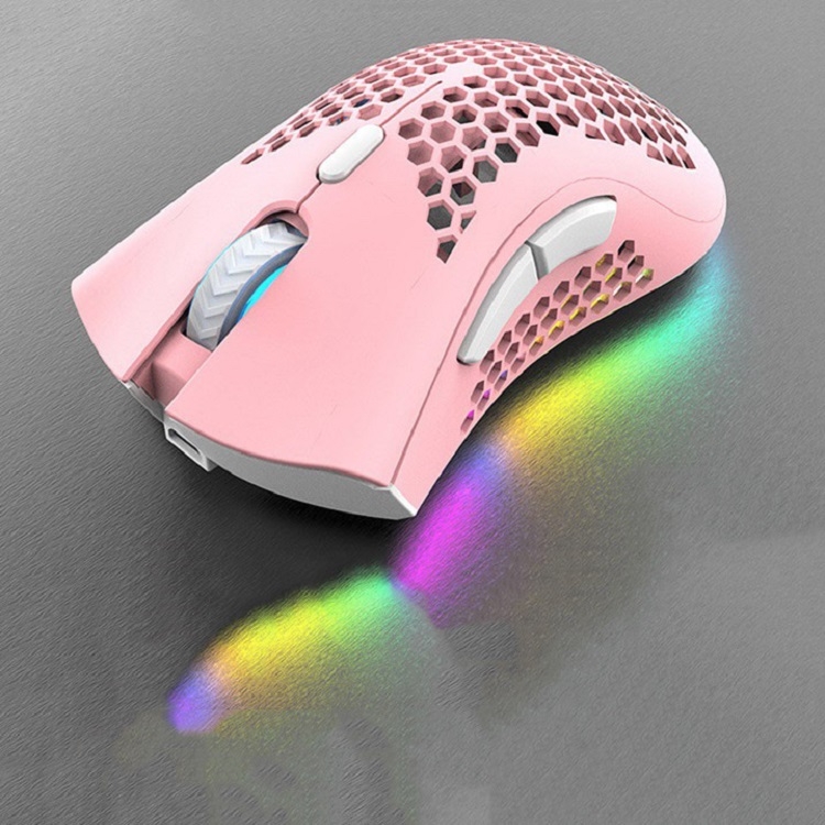 Zunate Honeycomb BM600 Wireless Gaming Mouse, Rechargeable Colorful Gaming  Mouse with 7 Programmable Buttons, 1600dpi Optical Ergonomic Mice for iOS,  XP System (Pink)