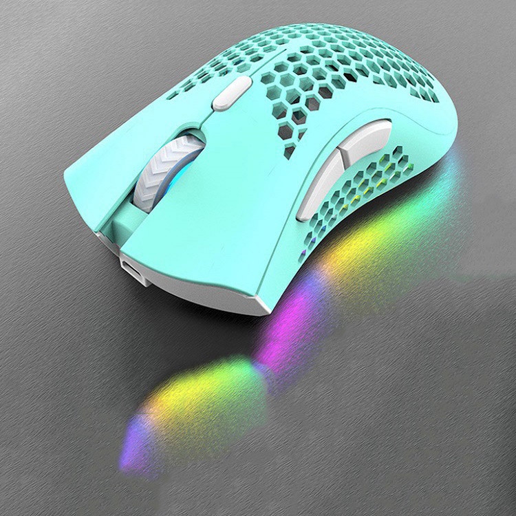 K-Snake BM600 1600 DPI 7-keys Hollow Lightweight Wireless Charging RGB  Colorful Gaming Mouse(Wireless BM600 Cyan)
