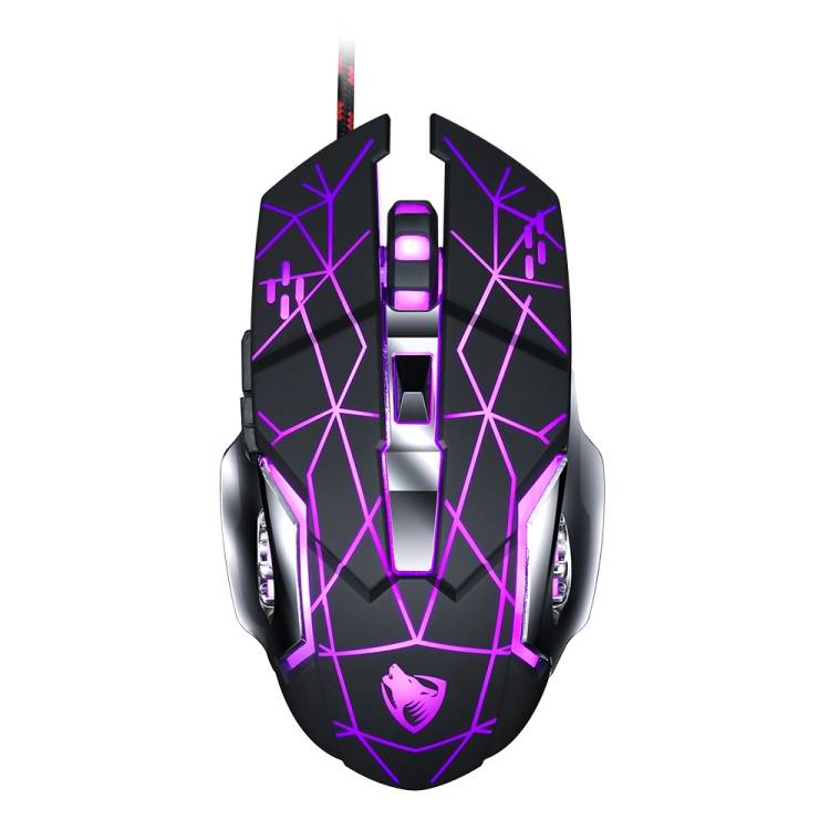 T-WOLF V6 Interfaz USB 6-BOTONES 3200 DPI Wired Mouse Gaming Macro ...