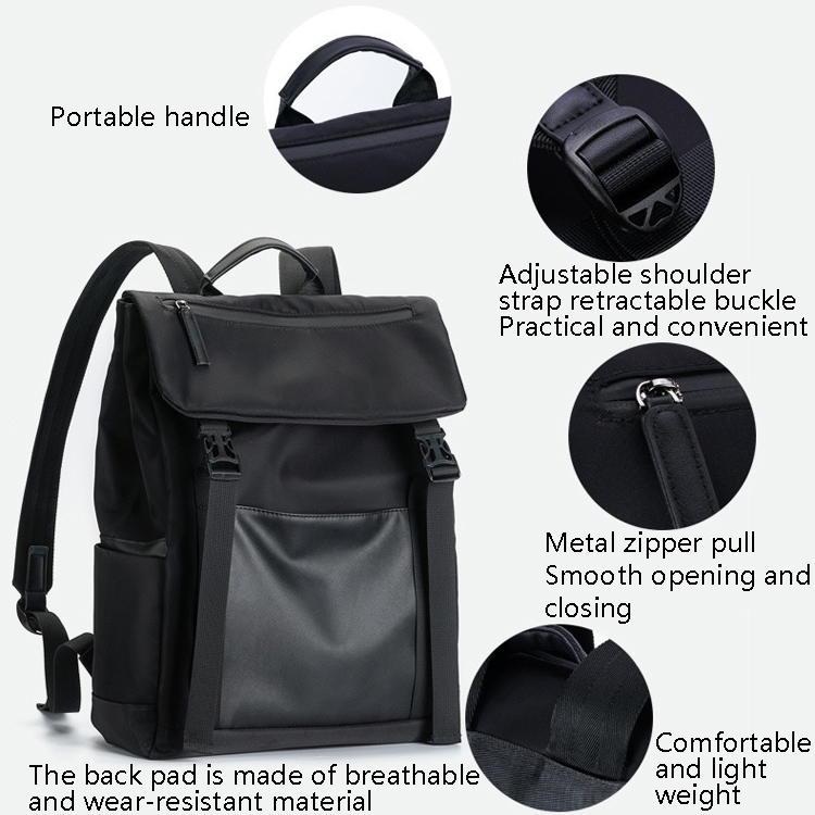 Weixier 5167 Casual Student Bag Bolsa de computadora Hombres Mochila Bolsa de viaje (Negro) - B4