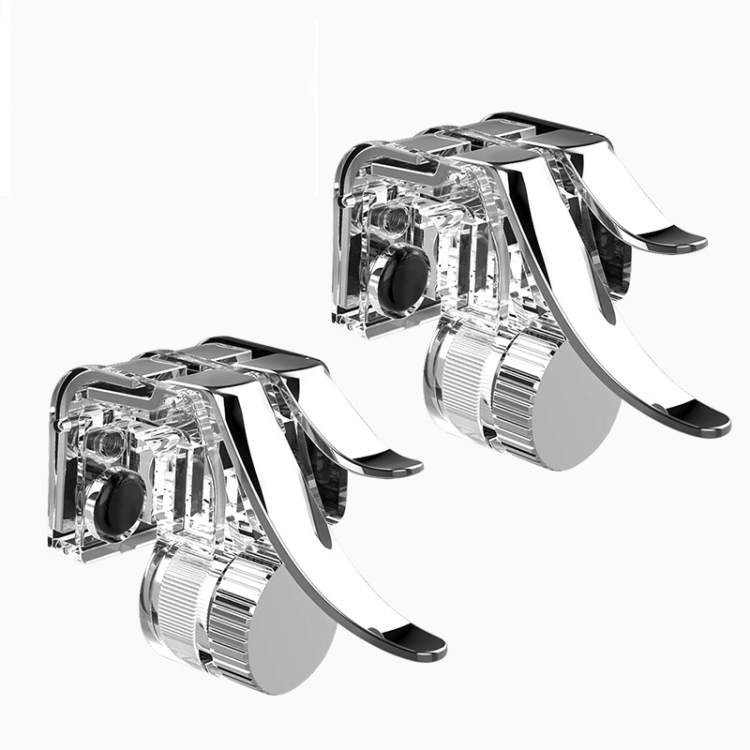 2 Pairs R11s Push Type Six-Finger Linkage Auxiliary Button Metal Transparent Game Handle For 4.7-6.5 Inch Mobile Phones(R11s Transparent) 2 Pairs R11s Push Type Six-Finger Linkage Auxiliary Button Metal Transparent Game Handle For 4.7-6.5 Inch Mobile Phones(R11s Transparent)