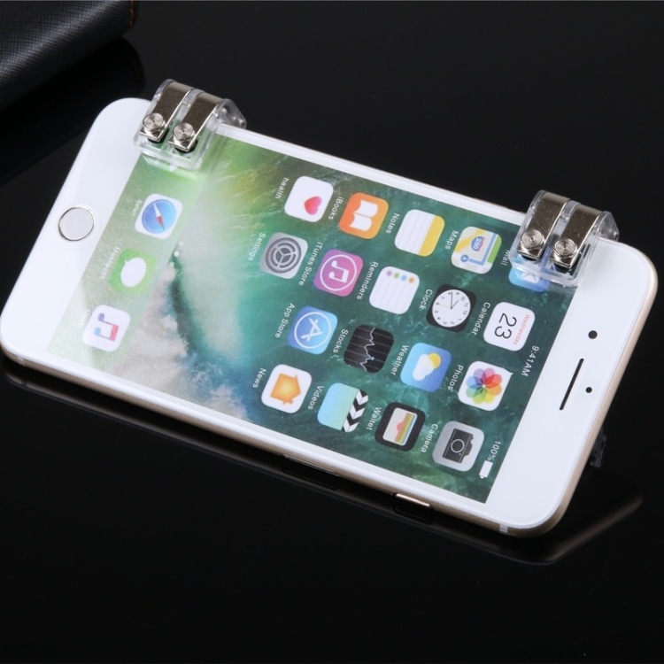 2 Pairs R11s Push Type Six-Finger Linkage Auxiliary Button Metal Transparent Game Handle For 4.7-6.5 Inch Mobile Phones(R11s Transparent) 2 Pairs R11s Push Type Six-Finger Linkage Auxiliary Button Metal Transparent Game Handle For 4.7-6.5 Inch Mobile Phones(R11s Transparent)