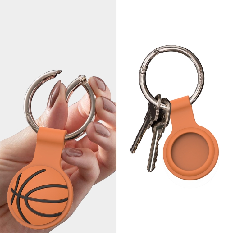 2 PCS Cartoon Basketball Anti-lost Silicone Protection Case Cover For AirTag(Brown) 2 PCS Cartoon Basketball Anti-lost Silicone Protection Case Cover For AirTag(Brown)