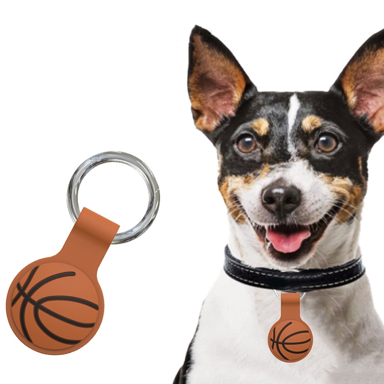2 PCS Cartoon Basketball Anti-lost Silicone Protection Case Cover For AirTag(Brown) 2 PCS Cartoon Basketball Anti-lost Silicone Protection Case Cover For AirTag(Brown)