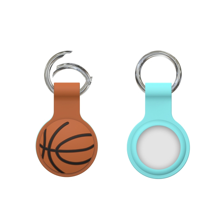 2 PCS Cartoon Basketball Anti-lost Silicone Protection Case Cover For AirTag(Brown) 2 PCS Cartoon Basketball Anti-lost Silicone Protection Case Cover For AirTag(Brown)