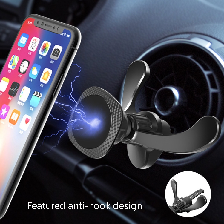 A-008 Magnet Car Mobile Phone Bracket Car Air Outlet Universal Mobile Phone Bracket, Colour: Black Metal Plating A-008 Magnet Car Mobile Phone Bracket Car Air Outlet Universal Mobile Phone Bracket, Colour: Black Metal Plating