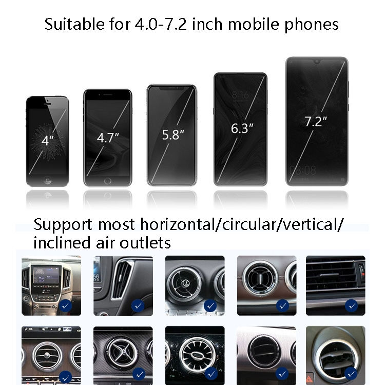 A-008 Magnet Car Mobile Phone Bracket Car Air Outlet Universal Mobile Phone Bracket, Colour: Black Metal Plating A-008 Magnet Car Mobile Phone Bracket Car Air Outlet Universal Mobile Phone Bracket, Colour: Black Metal Plating
