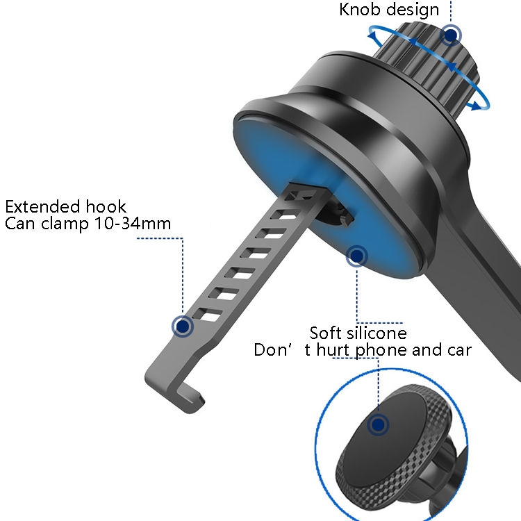 A-010 Car Mobile Phone Bracket Outlet Magnet Universal Extended Bracket, Colour: Black Metal Plating A-010 Car Mobile Phone Bracket Outlet Magnet Universal Extended Bracket, Colour: Black Metal Plating