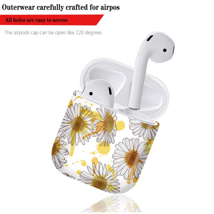 2 PCS 003 Small Daisy PC Hard Shell Water Stickers Protective Cover For AirPods 1/2(1) 2 PCS 003 Small Daisy PC Hard Shell Water Stickers Protective Cover For AirPods 1/2(1)