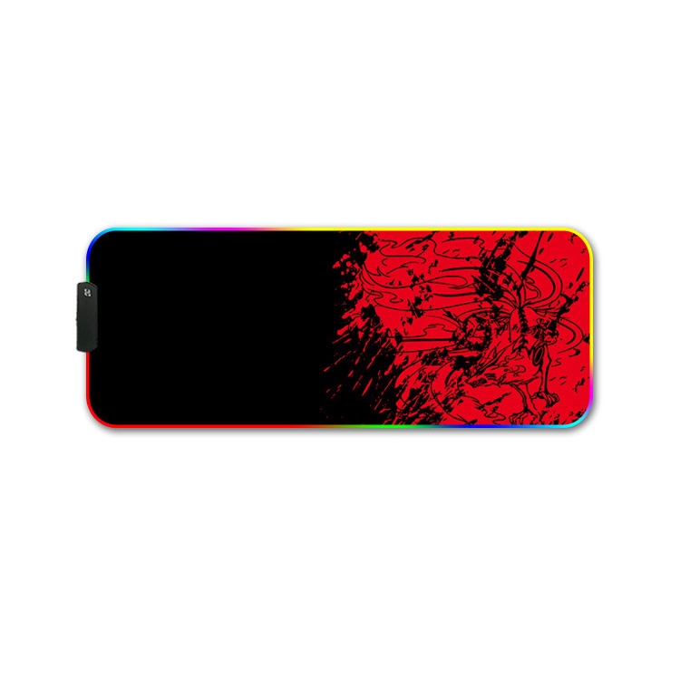 300x350x4mm F-01 Caucho Transferencia térmica RGB Luminoso Luminoso Luminoso Mouse Pad (zorro rojo) - 1