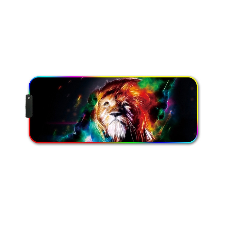 350x900x3mm F-01 Caucho Transferencia térmica RGB Luminoso Luminoso Luminoso Almohadilla de ratón (león colorido) - 1