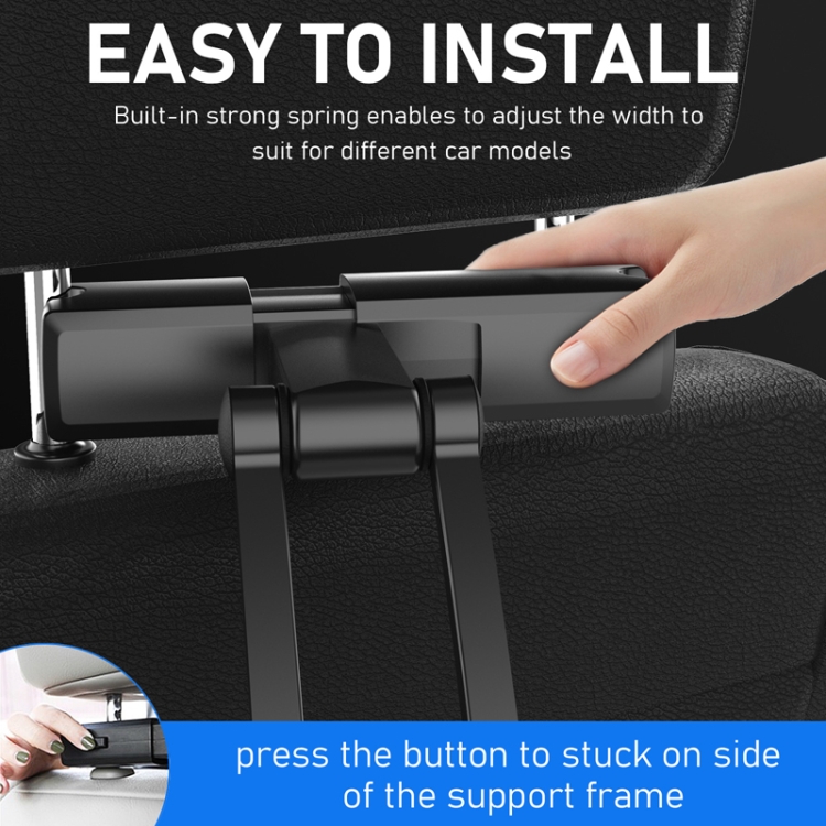 Pb-48 Car Post-Row Back Pillow Mobile Phone Holder Back Seat Flat Telescopic Bracket(Black) Pb-48 Car Post-Row Back Pillow Mobile Phone Holder Back Seat Flat Telescopic Bracket(Black)