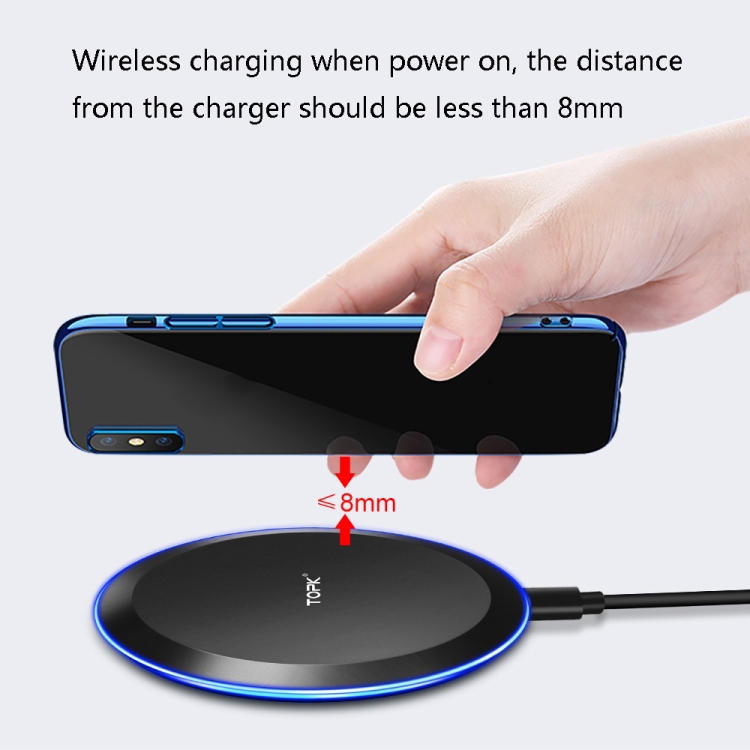 TOPK B46W 10W Max Fast Wireless Charger, Colour: Black + 1m Cable TOPK B46W 10W Max Fast Wireless Charger, Colour: Black + 1m Cable